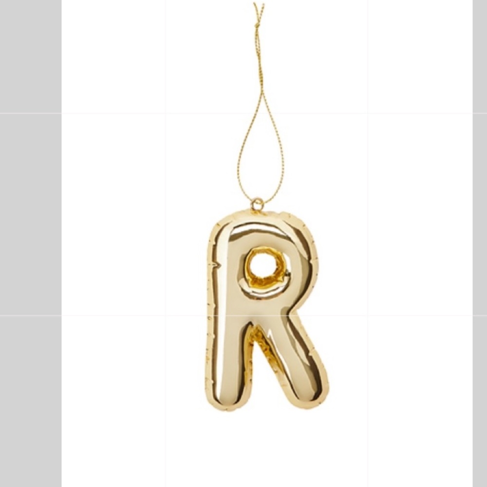 Gold Letter R Balloon Ornament